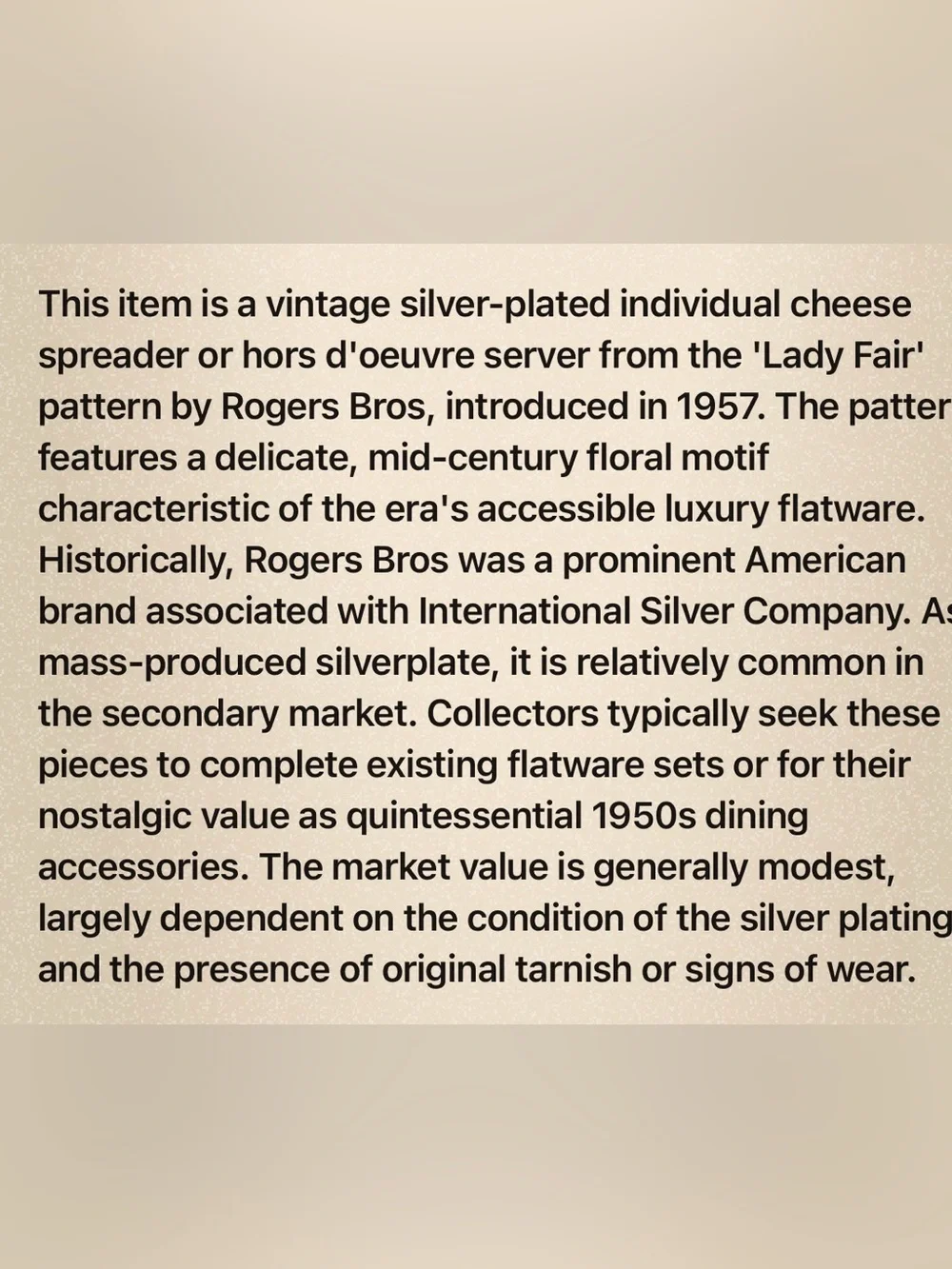 Lady fair rogers bros 1957 cheese spreader